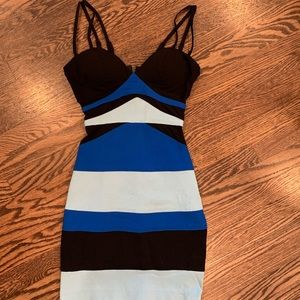 Sexy blue & black party dress